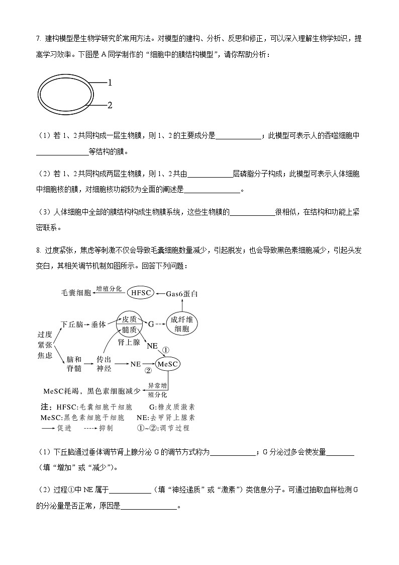 2023届四川省成都市七中高三模拟考试理综生物试题 Word版无答案第3页