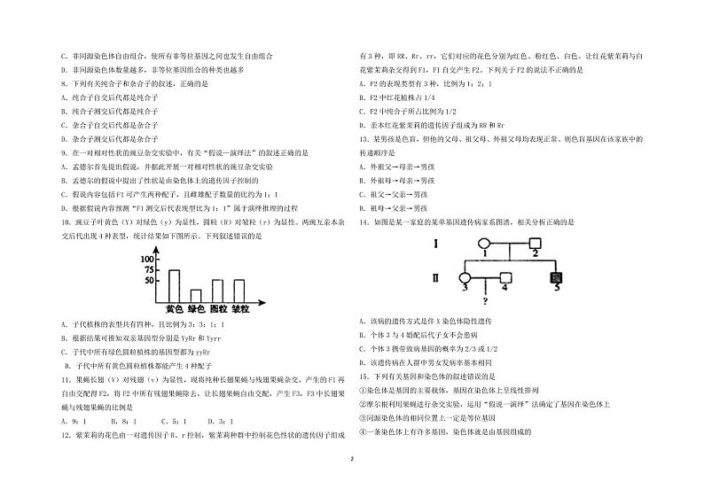 2023河南大学附中高一下学期期中考试生物试题PDF版含答案(可编辑)第2页