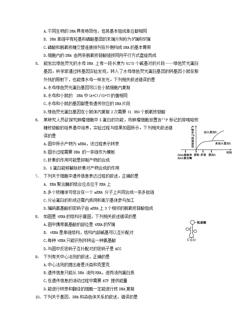 2023洛阳强基联盟高一下学期5月联考生物试题含解析第2页