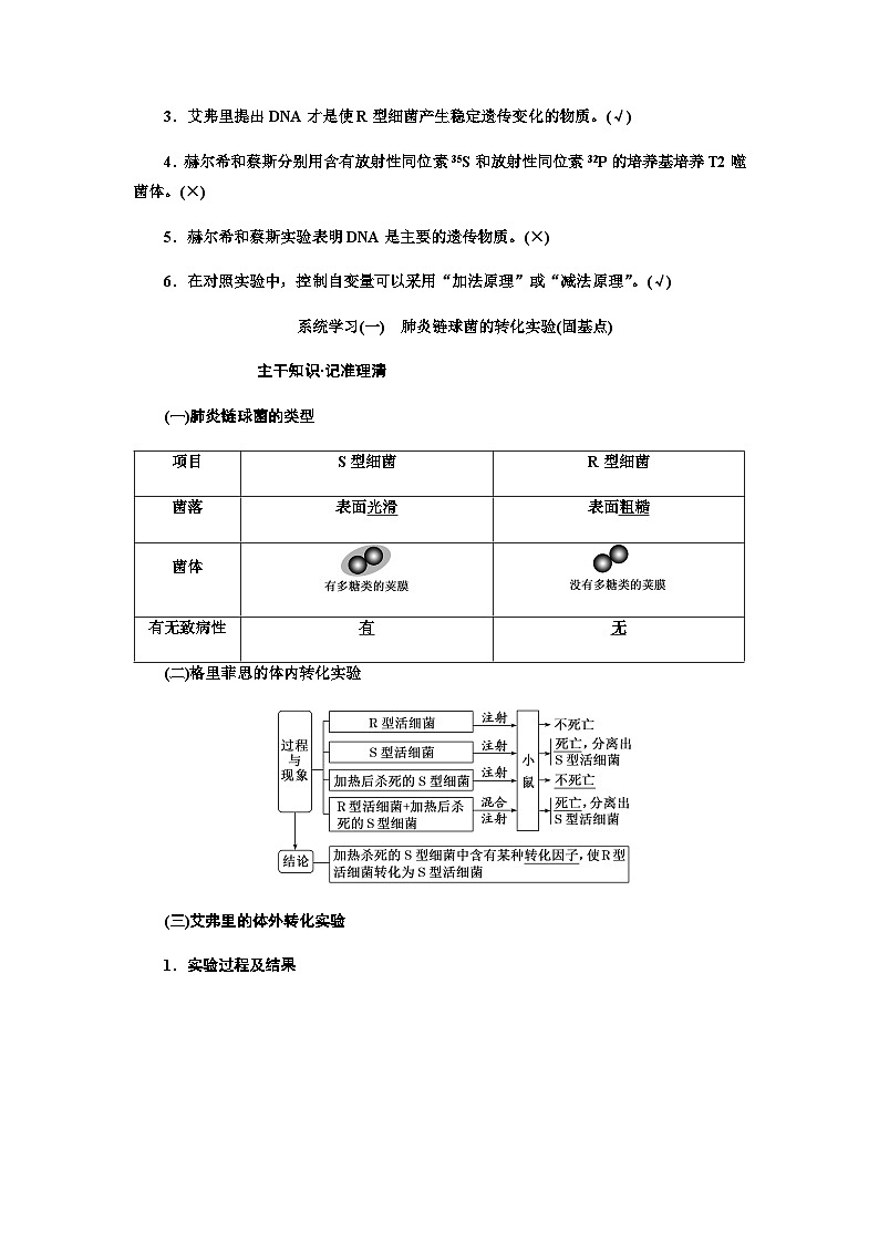 2024届人教版高考生物一轮复习DNA是主要的遗传物质学案第2页