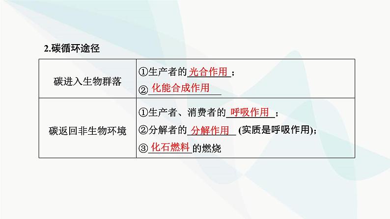 人教版2024届高考生物一轮复习生态系统的物质循环、信息传递和稳定性课件第6页