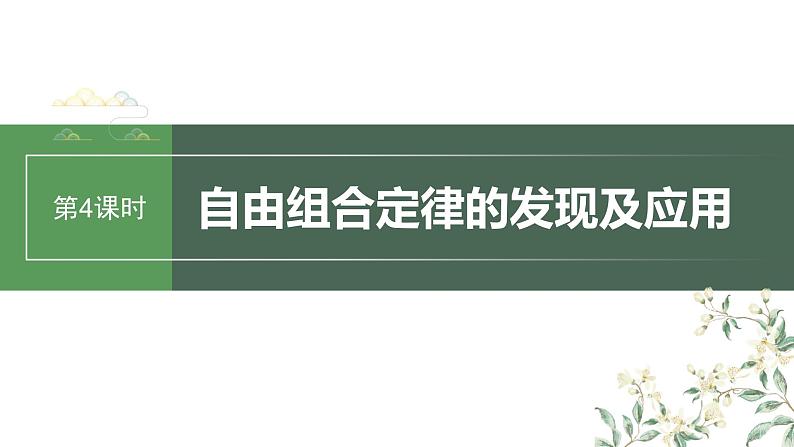 2024年高考生物一轮复习(新人教版) 第5单元 第4课时 自由组合定律的发现及应用第1页