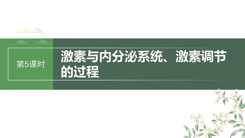 2024年高考生物一轮复习(新人教版) 第8单元 第5课时 激素与内分泌系统、激素调节的过程 练习课件01