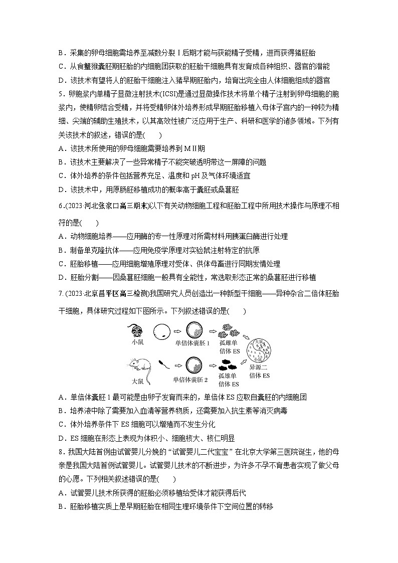 第10单元 课时练5 胚胎工程第2页