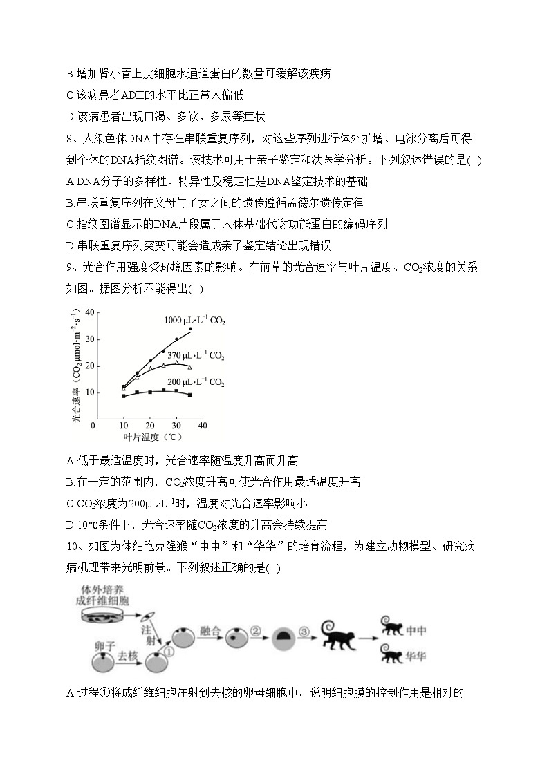 福建省2023届高三下学期4月联合测评生物试卷(含答案)第3页
