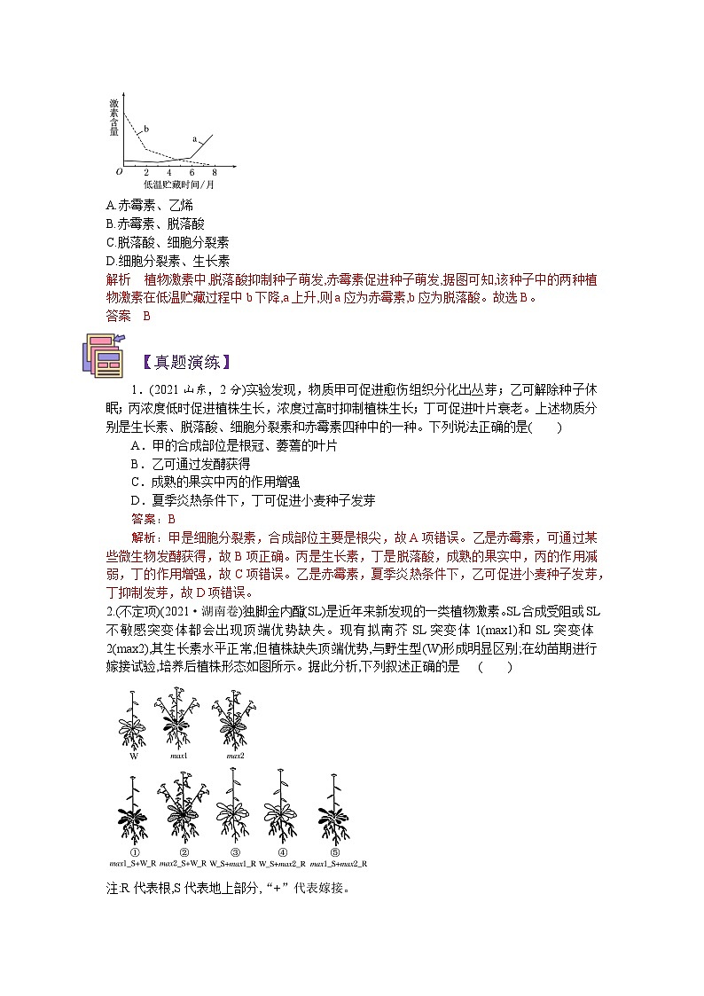 【暑假预习】人教版2019生物高一(升高二)暑假预习-(选修1)第12讲 植物生命活动的调节之环境因素参与调节植物的生命活动 讲学案03