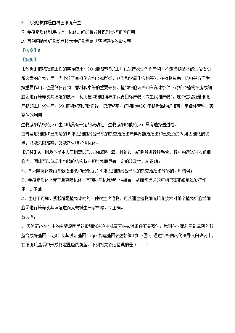 2023武汉部分学校联合体高二下学期期末联考生物试题含解析03