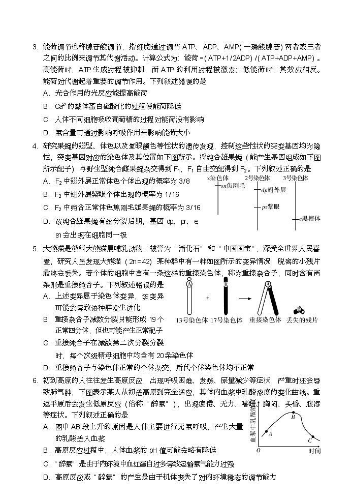 2023邵阳高二下学期期末联考生物试题含答案03