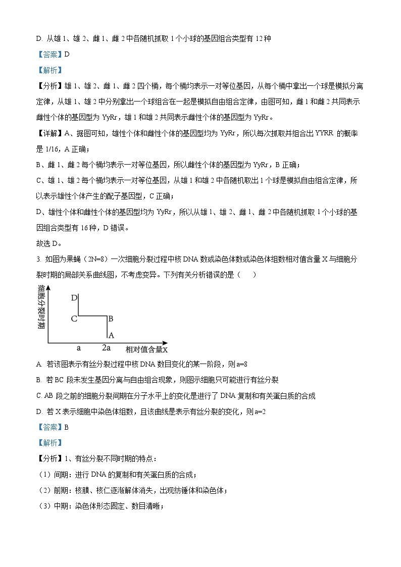 2023武汉外国语学校高一下学期期末生物试题含解析02