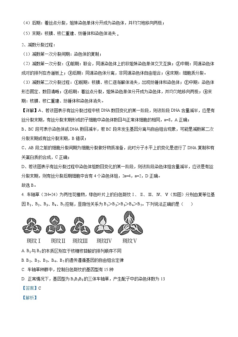 2023武汉外国语学校高一下学期期末生物试题含解析03