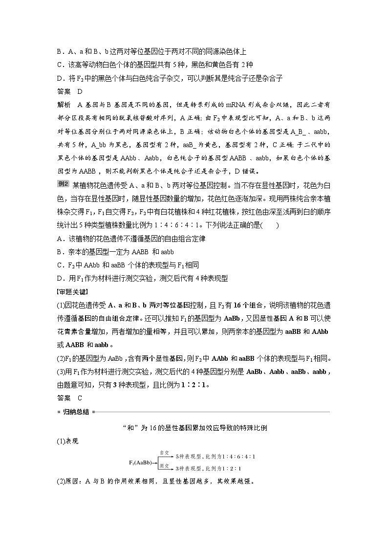高考生物一轮复习讲练 第5单元 热点题型五 自由组合定律的特殊比例 (含解析)第3页