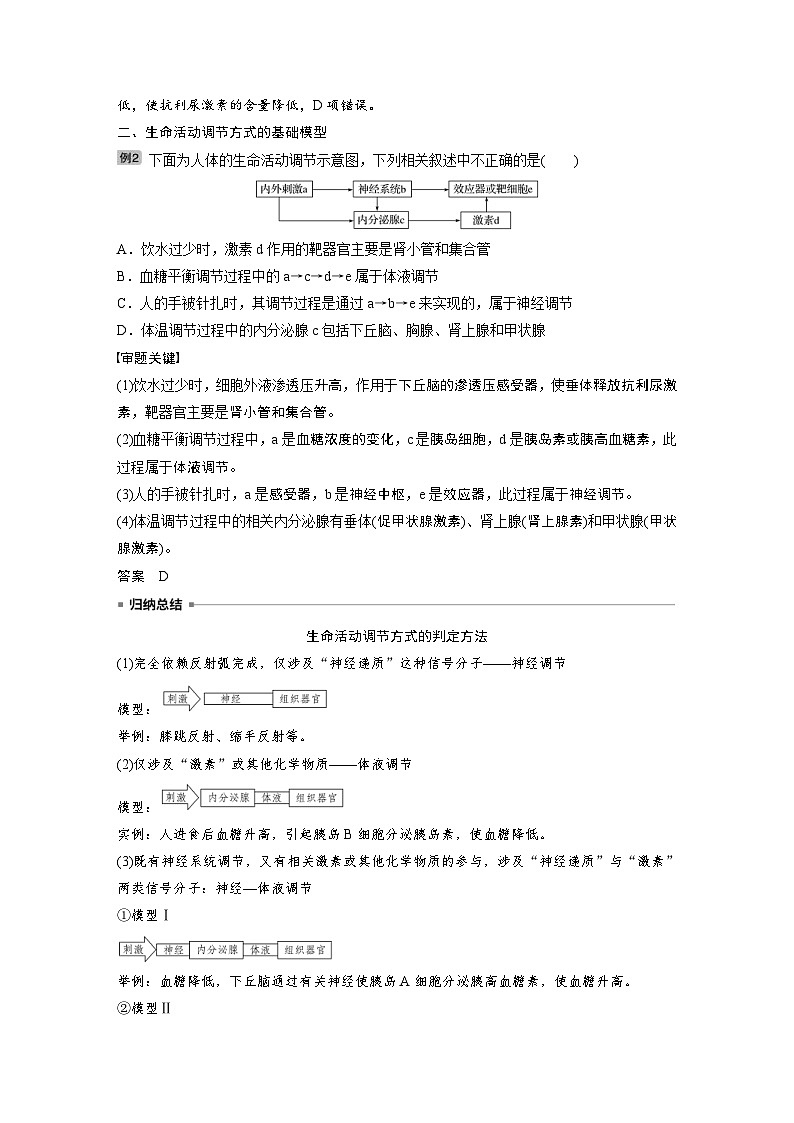 高考生物一轮复习讲练 第8单元 热点题型十 动物生命活动调节模型的构建与分析 (含解析)第3页