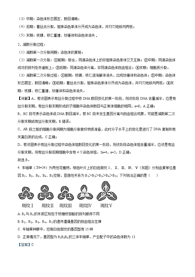 湖北省武汉外国语学校2022-2023学年高一生物下学期期末试题(Word版附解析)03