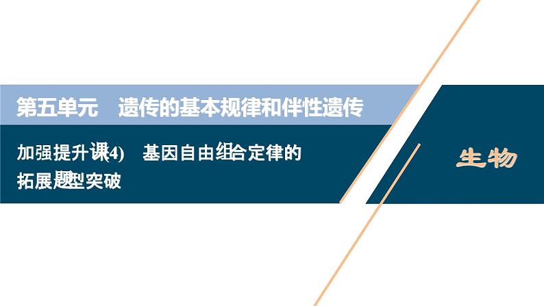 高考生物一轮复习课件第5单元 加强提升课(4) 基因自由组合定律的拓展题型突破 (含解析)01