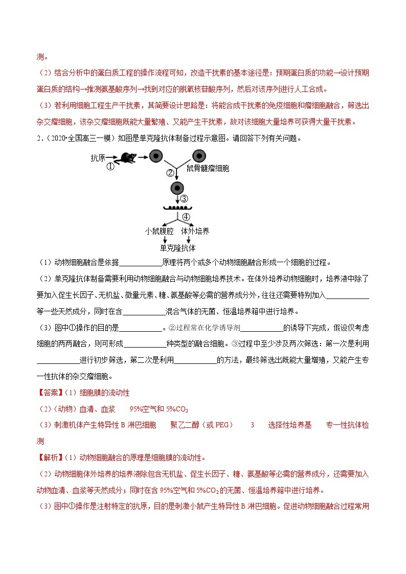 高考生物三轮冲刺考前提分练习专题10 现代生物科技专题（含解析）02