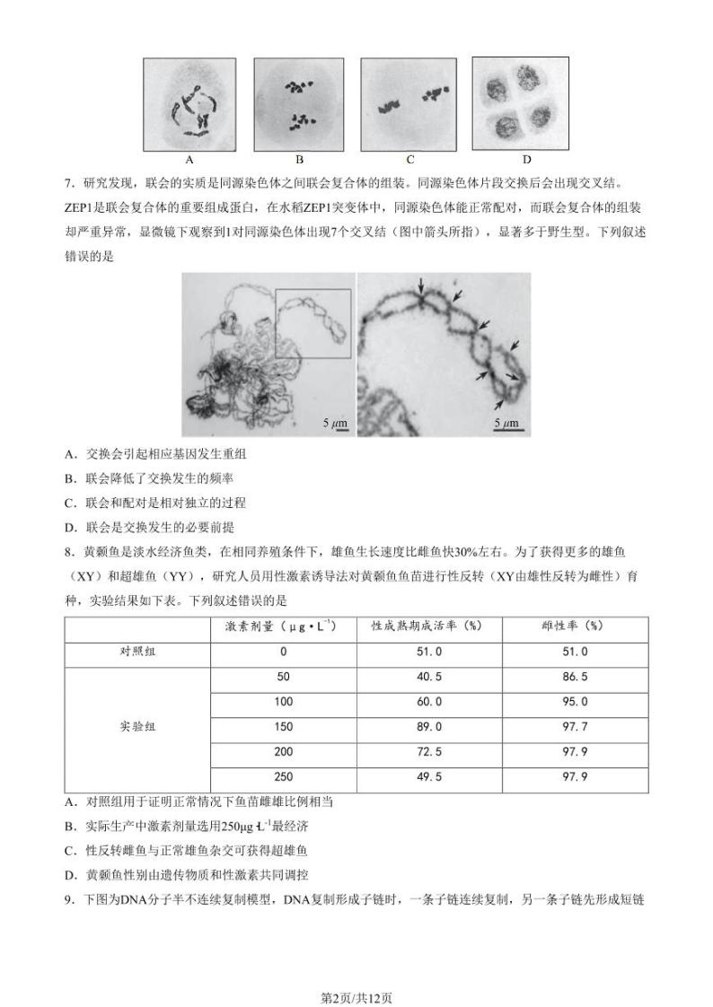 2022-2023学年北京西城区高一下学期期末生物试题及答案02