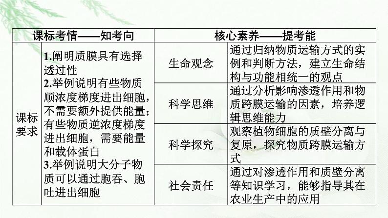 2024届高考生物一轮复习第二单元细胞的基本结构细胞的物质输入和输出第3讲细胞的物质输入和输出课件第2页