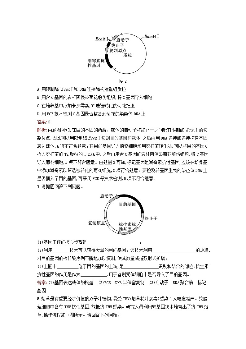 新教材2023年高中生物第3章基因工程第2节基因工程的基本操作程序课后训练新人教版选择性必修3第3页