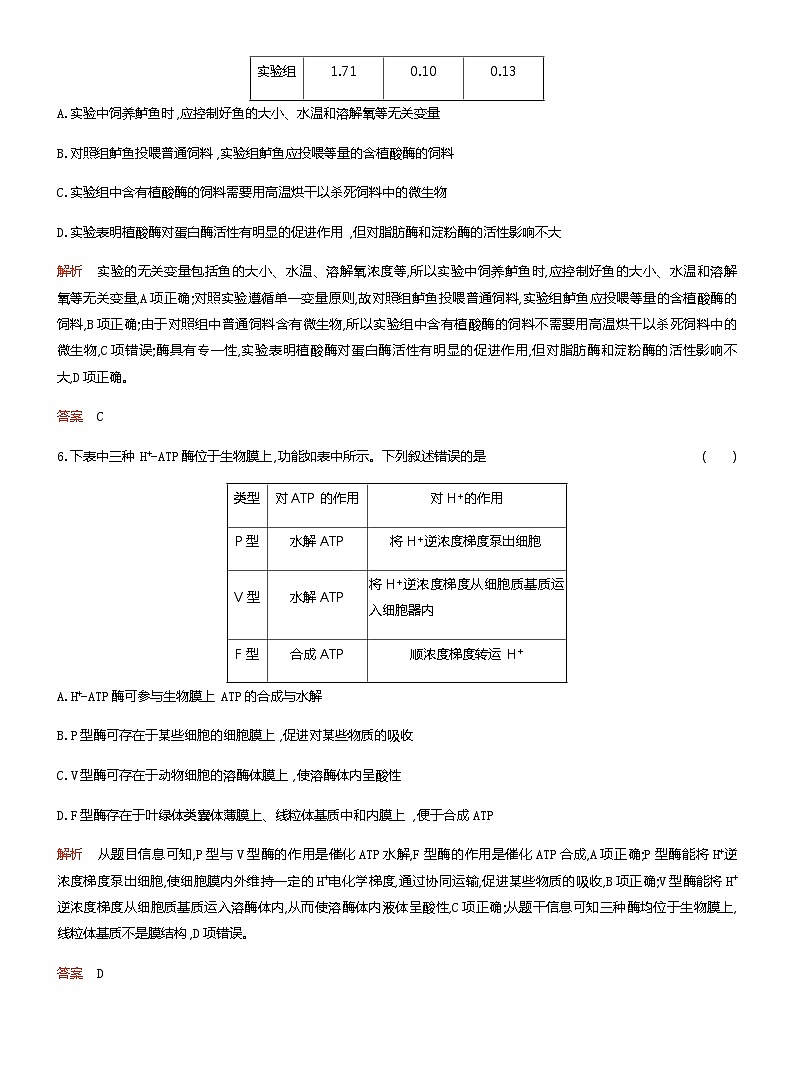 2024届人教版高考生物一轮复习酶与ATP作业(不定项)含答案第3页