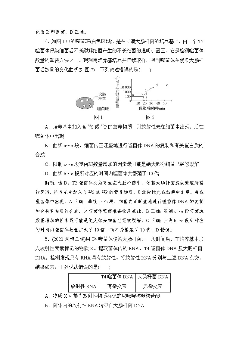 2024届人教版高考生物一轮复习DNA是主要的遗传物质作业(多项版)含答案第3页