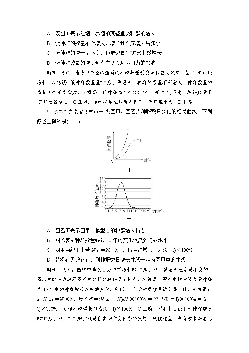 2024届人教版高考生物一轮复习种群及其动态作业(多项版)含答案03
