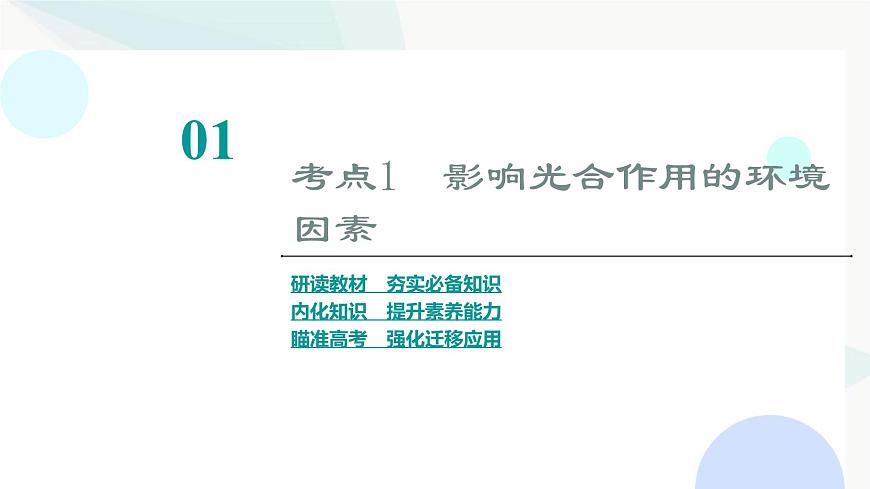 2024屆蘇教版高考生物一輪復習影響光合作用和細胞呼吸的環(huán)境因素課件第3頁