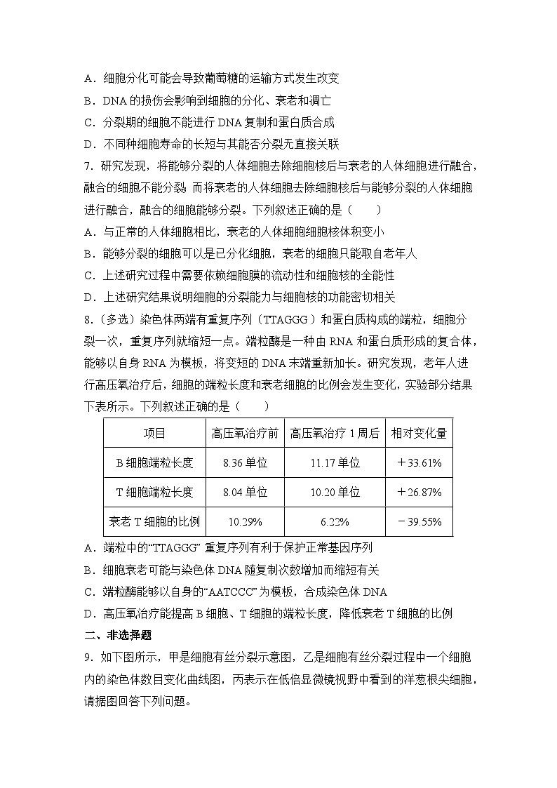 生物(新教材)高二暑假作业之巩固练习3 细胞的生命历程含答案解析第3页