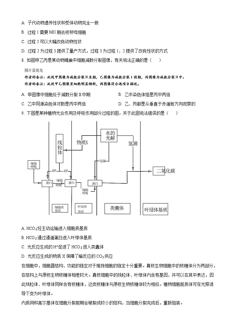 2023年高考真题——生物(天津卷)(Word版附答案)第2页