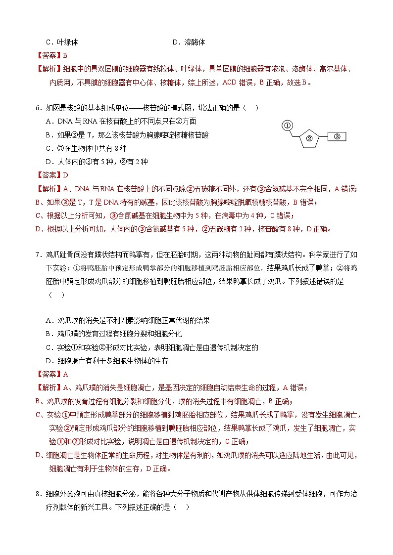【新高三摸底】2024届新高三-生物开学摸底考试卷(全国通用,老教材)03