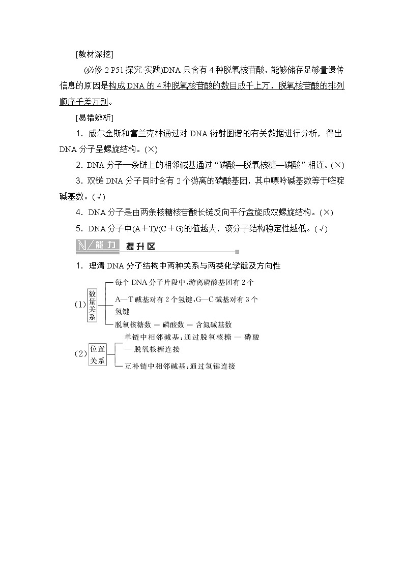 2024届人教版高中生物一轮复习DNA的结构、复制及基因的本质学案(多项版)第2页