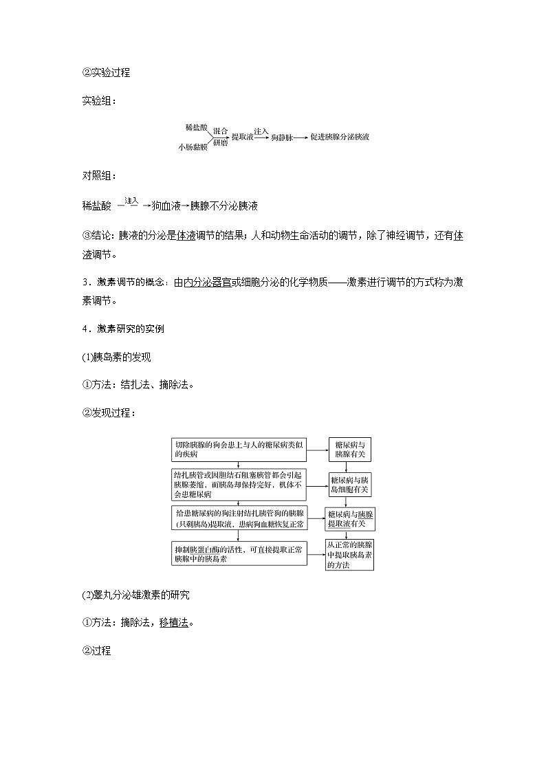 2024届人教版高中生物一轮复习体液调节学案(不定项)第2页