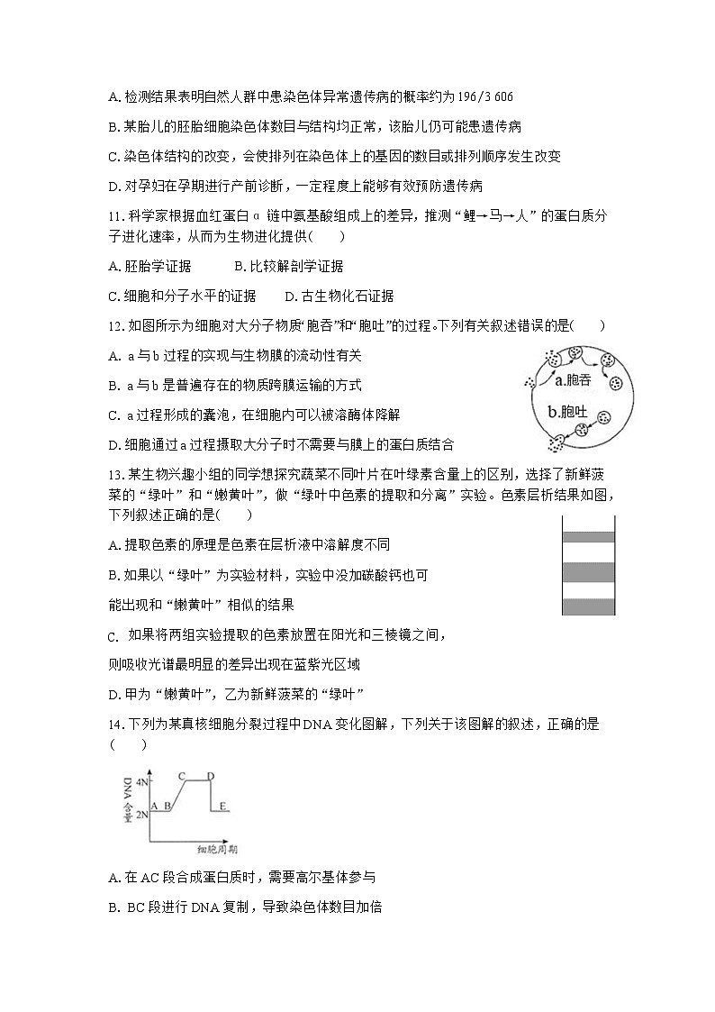 云南省石屏县第一中学2022—2023学年高一下学期期末考试生物试题(含答案)第3页