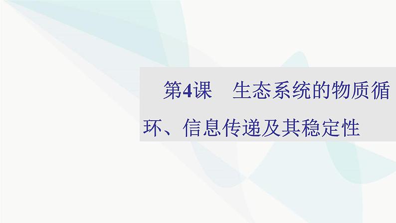 2024届人教版高考生物一轮复习生态系统的物质循环、信息传递及其稳定性课件(多项)第1页