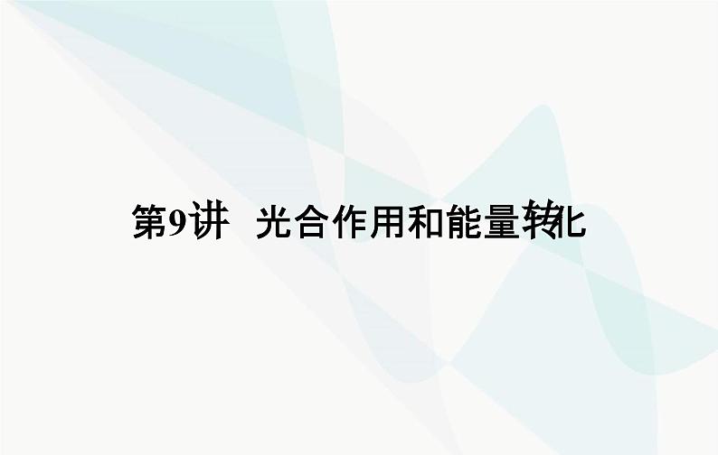 2024届人教版高考生物一轮复习光合作用和能量转化课件(单选版)02