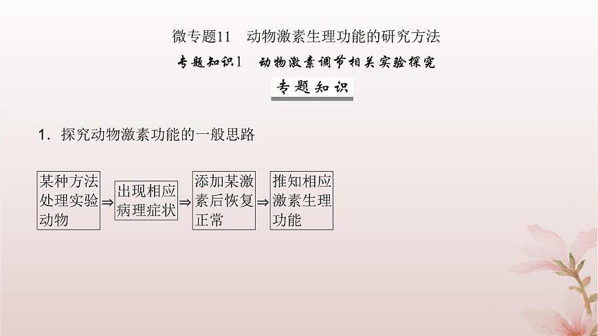 2024屆高考生物一輪總復(fù)習(xí)第八單元穩(wěn)態(tài)與調(diào)節(jié)微專題11動(dòng)物激素生理功能的研究方法課件第2頁