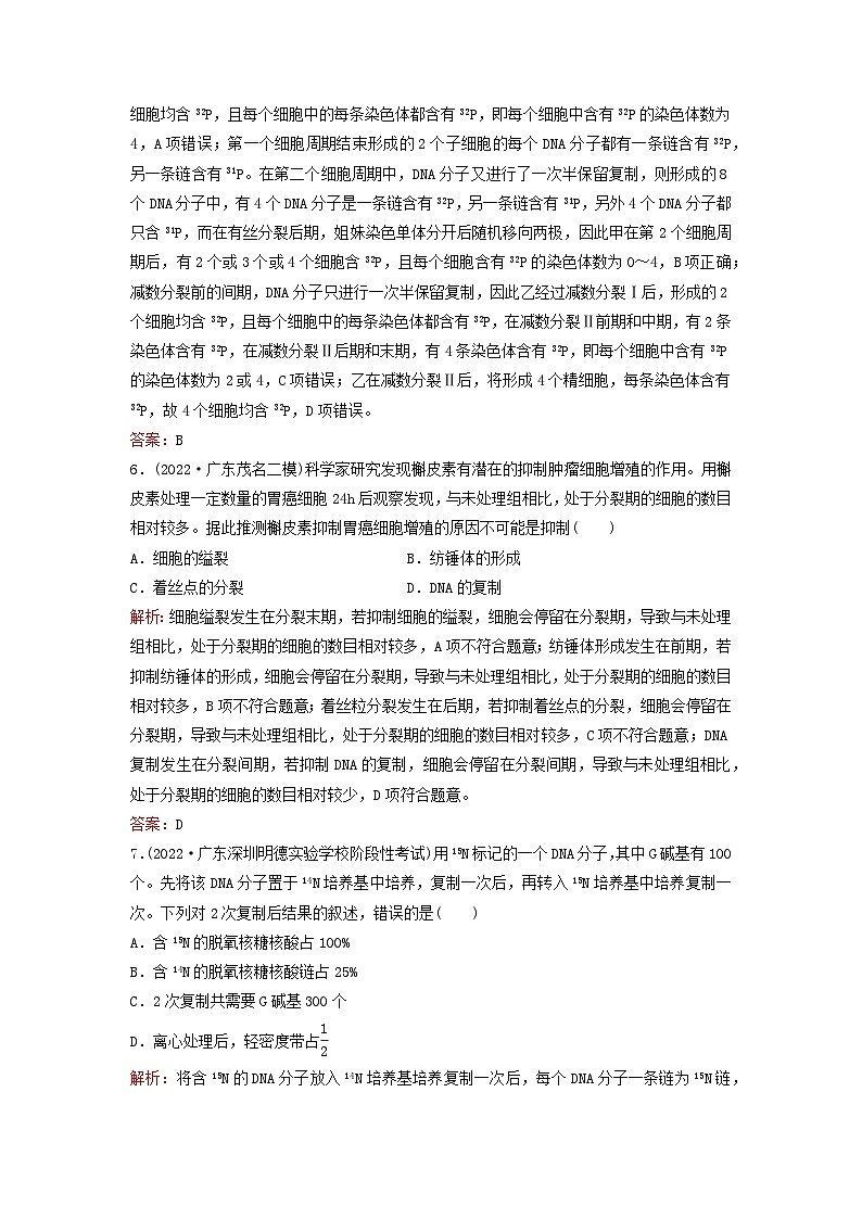2024届高考生物一轮总复习第六单元遗传的分子基础课时跟踪练17DNA的结构复制及基因的本质03