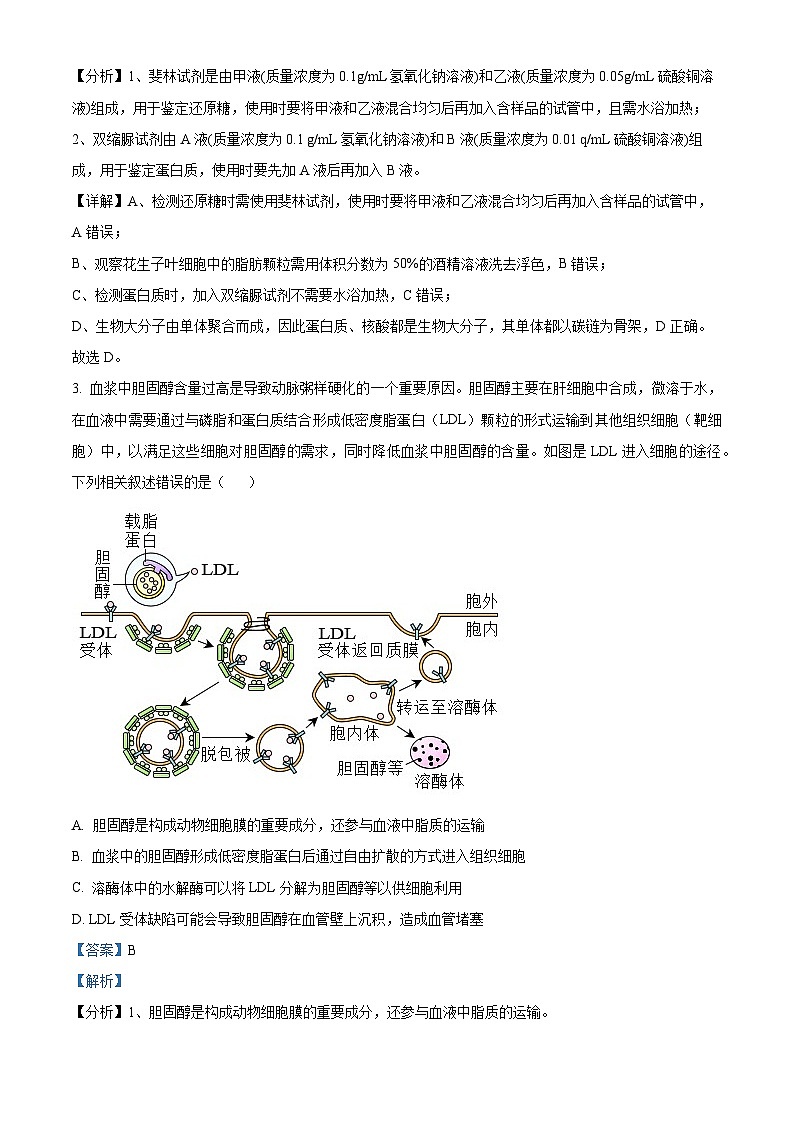精品解析:江西省五市九校协作体2022-2023学年高三上学期第一次联考生物试题(解析版)02