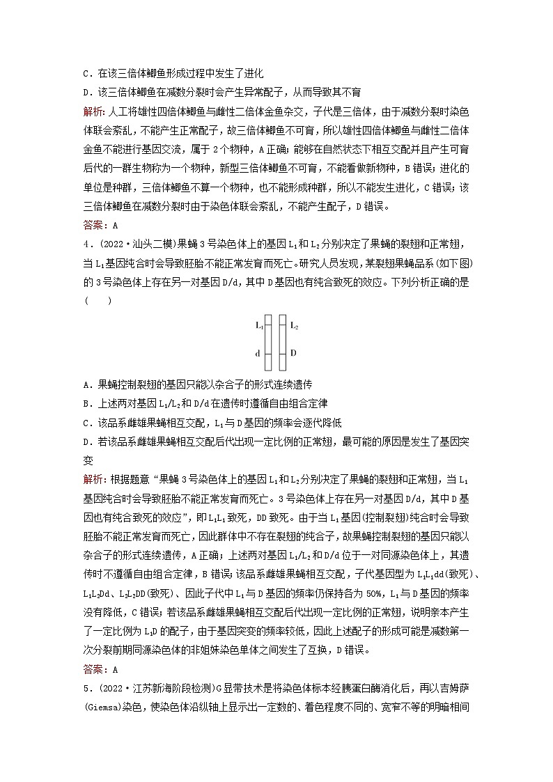 2023高考生物二轮专题复习与测试专题强化练八生物的变异与进化第2页