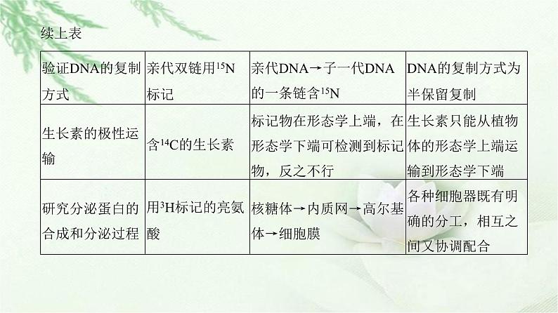 人教版2024届高考生物一轮复习微专题8同位素标记法及其应用教学课件第3页