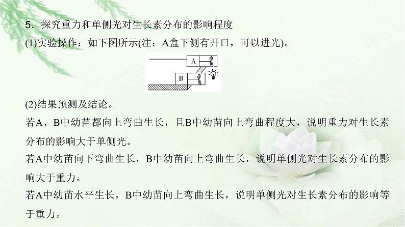 人教版2024届高考生物一轮复习微专题12植物激素相关实验的验证与探究教学课件05