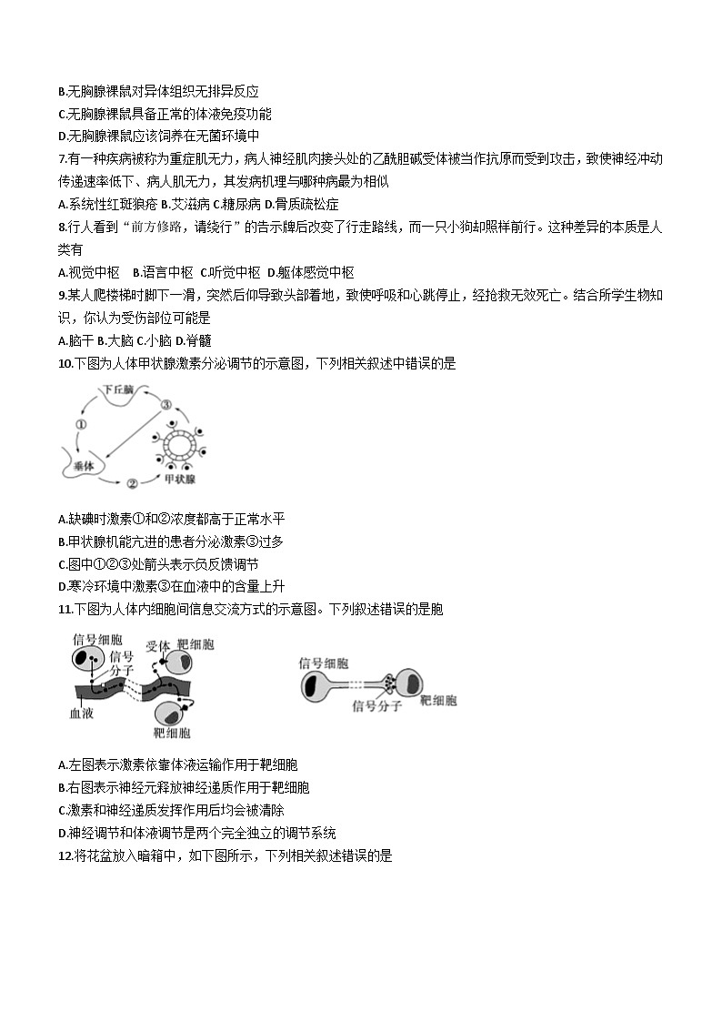 陕西省渭南市白水县2020-2021学年高二上学期期末生物试题第2页