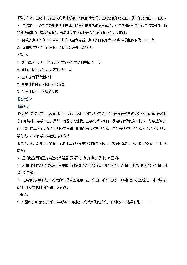四川省泸州市泸县四中2022-2023学年高一生物下学期期中试题(Word版附解析)03