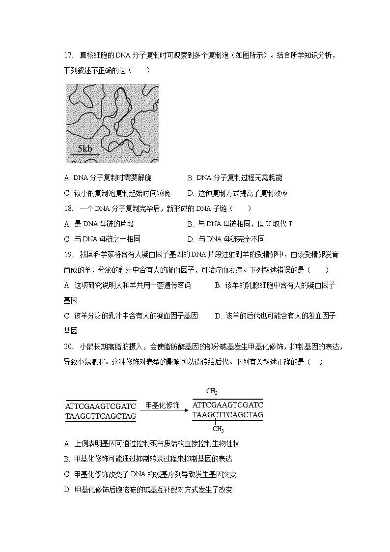 2022-2023学年河南省开封市高一(下)期末生物试卷(含解析)03