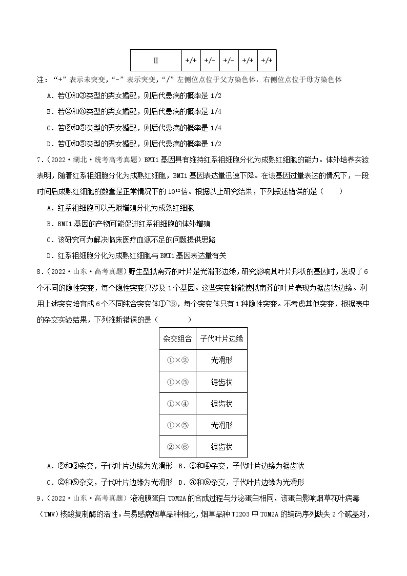 高考生物真题分项汇编 三年（2021-2023）（全国通用）专题10+变异与进化03