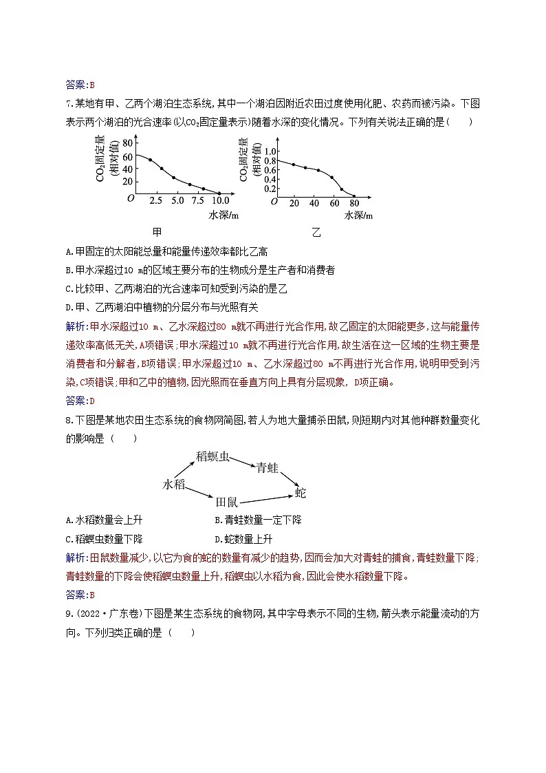 新教材2023高中生物第3章生态系统及其稳定性质量评估新人教版选择性必修2第3页