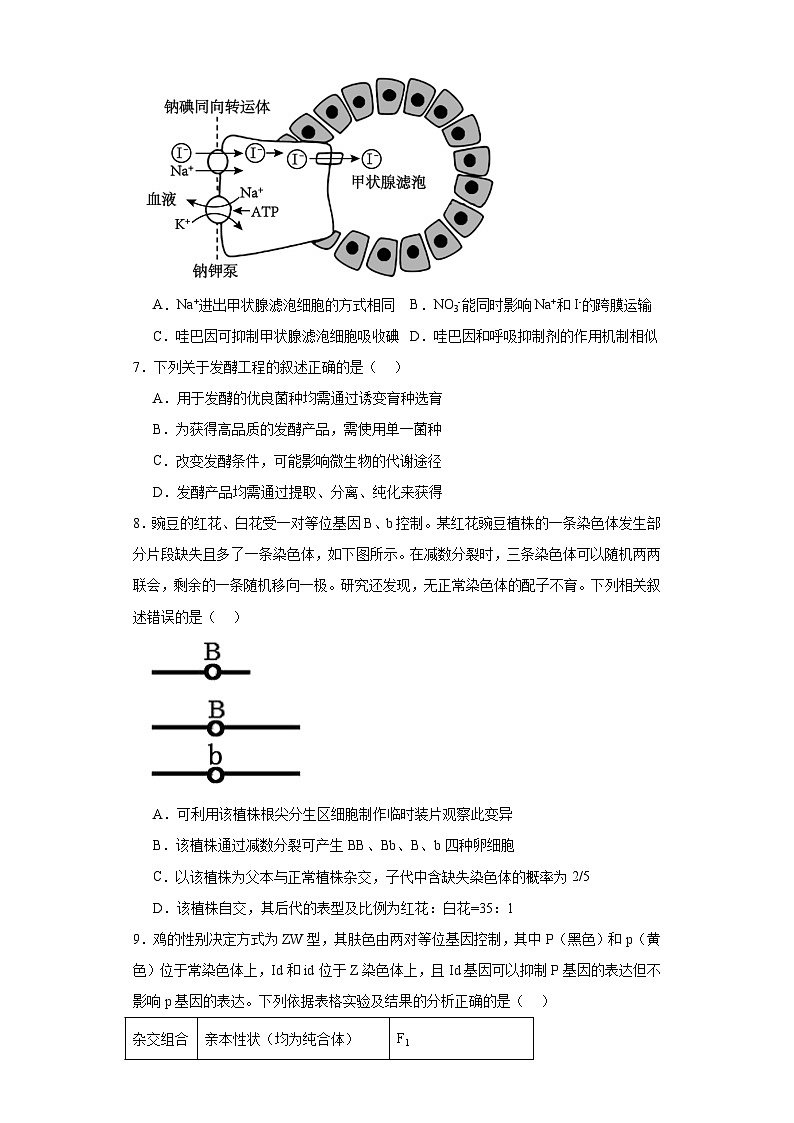 2023届江苏省苏州市高三三模生物试题(含解析)02