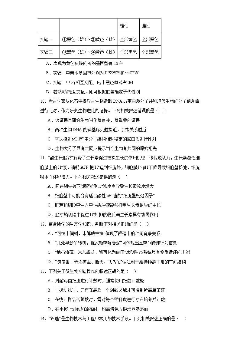 2023届江苏省苏州市高三三模生物试题(含解析)03