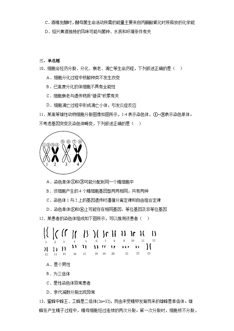 浙江省绍兴区上虞区2022-2023学年高一下学期(6月)学考适应性考试生物试题(含解析)第3页