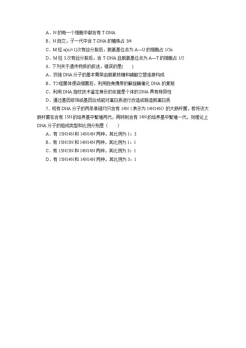 人教版(必修二)高中生物分层训练AB卷第3章 基因的本质(B卷·能力提升练)(原卷版)第2页