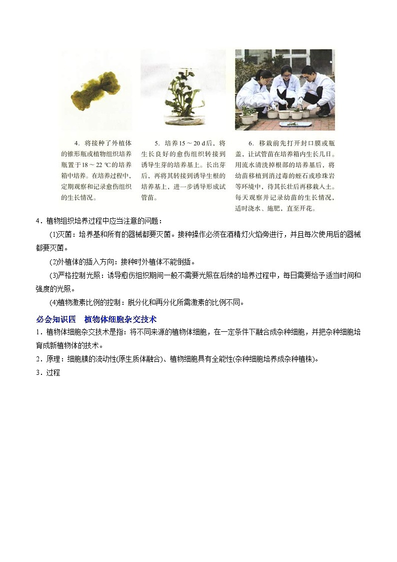 人教版(选择性必修三)高中生物同步精品讲义2.1.1 植物细胞工程的基本技术(2份打包,原卷版+教师版)03